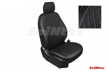 7 549 р. Чехлы для сидений Seintex (экокожа,ромб)  Hyundai Accent  седан ТагАЗ (2001-2012) (Черный)  с доставкой в г. Воронеж. Увеличить фотографию 1