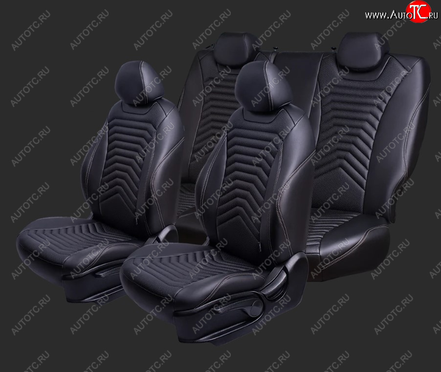 25 999 р. Чехлы для сидений Lord Autofashion Байрон ПРЕЗИДЕНТ (экокожа, спинка 40/60, 2 П-образных подголовника)  Hyundai Accent  2 LC (1999-2012) седан дорестайлинг (ТагАЗ) (Черный, вставка черная, строчка бежевая)  с доставкой в г. Воронеж