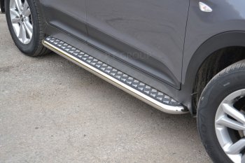 27 449 р. Порожки для ног из трубы Ø51 с алюминиевой площадкой Petroil Tuning  Hyundai Creta  GS (2015-2021) дорестайлинг, рестайлинг (Нержавеющая полированная сталь)  с доставкой в г. Воронеж. Увеличить фотографию 3