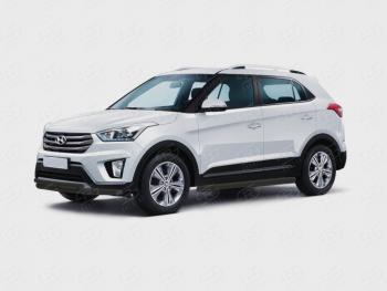 Защита переднего бампера (Ø63 и 42 мм) SLITKOFF Hyundai Creta GS дорестайлинг (2015-2019) ()