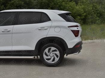 13 399 р. Защита заднего бампера (Ø42 мм, нержавейка) SLITKOFF  Hyundai Creta  SU (2020-2022) (полированная нержавейка)  с доставкой в г. Воронеж. Увеличить фотографию 3