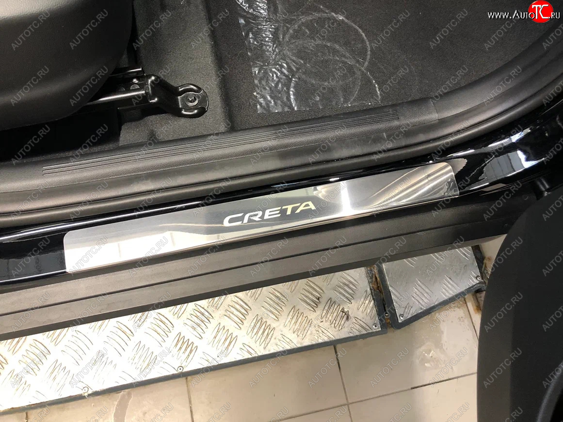 2 179 р. Накладки порожков салона INOX  Hyundai Creta  SU (2020-2022) (Нержавеющая сталь)  с доставкой в г. Воронеж