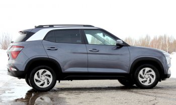 8 649 р. Комплект рейлингов на АПС  Hyundai Creta  SU (2020-2022) (Черно-серые, без поперечин)  с доставкой в г. Воронеж. Увеличить фотографию 6