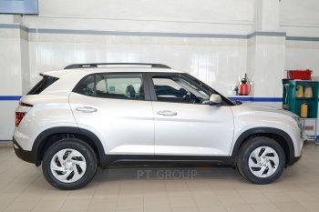 7 969 р. Рейлинги Petroil Tuning  Hyundai Creta  SU (2020-2022) (Черный муар)  с доставкой в г. Воронеж. Увеличить фотографию 5