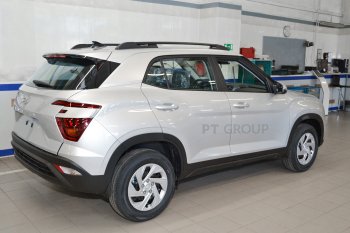 7 969 р. Рейлинги Petroil Tuning  Hyundai Creta  SU (2020-2022) (Черный муар)  с доставкой в г. Воронеж. Увеличить фотографию 6
