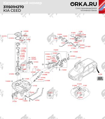 13 999 р. Бак топливный BAKPLAST (53 л., пластиковый)  Hyundai Elantra ( HD,  MD,  AD) (2006-2019), Hyundai I30 ( FD,  2 GD) (2007-2017), KIA Ceed ( 1 ED,  2 JD) (2006-2018)  с доставкой в г. Воронеж. Увеличить фотографию 2