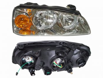 Правая передняя фара SAT (хром) Hyundai Elantra  XD2 (2003-2010) рестайлинг седан