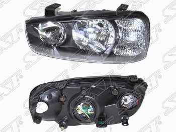 Фара левая передняя SAT Hyundai Elantra XD седан дорестайлинг (2000-2003) (черная)