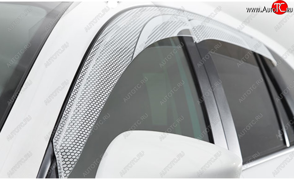 2 159 р. Дефлектора окон CA-Plastic  Hyundai Elantra  CN7 (2020-2023) (Серия Art белая)  с доставкой в г. Воронеж