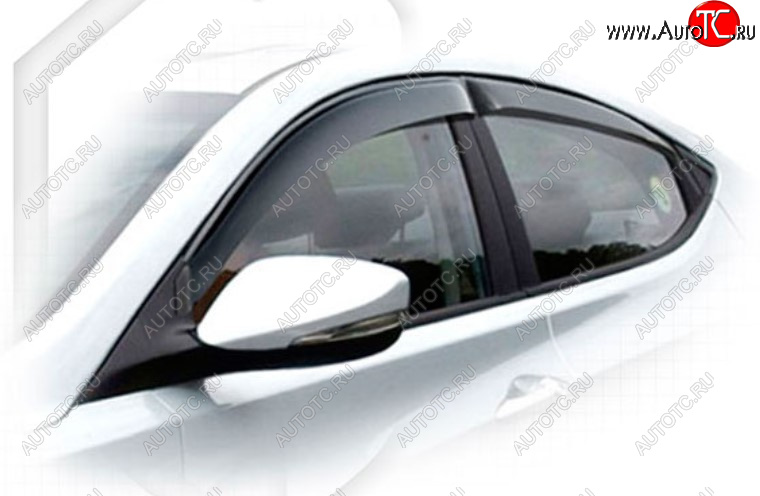 2 079 р. Дефлектора окон CA-Plastic Hyundai Elantra MD рестайлинг (2013-2016) (Classic полупрозрачный, Без хром молдинга, Крепление только на скотч)  с доставкой в г. Воронеж