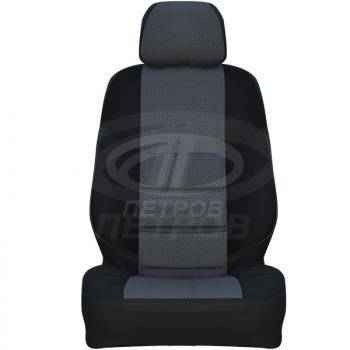 3 999 р. Чехлы ПЕТРОВ А10 (экокожа/жаккард, сплошная спинка)  Hyundai Getz  TB (2002-2005) хэтчбэк 5 дв. дорестайлинг (черный)  с доставкой в г. Воронеж. Увеличить фотографию 2