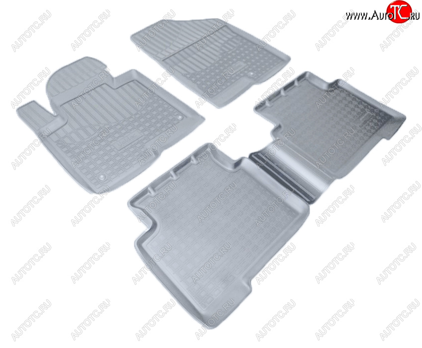 3 499 р. Коврики салона Norplast Unidec (5 мест)  Hyundai Santa Fe  DM (2012-2019) дорестайлинг, рестайлинг (Цвет: серый)  с доставкой в г. Воронеж