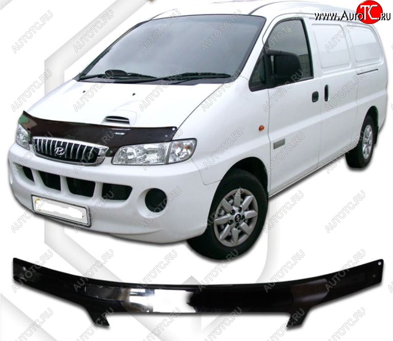 2 199 р. Дефлектор капота CA-Plastic Hyundai Starex/H1 A1 дорестайлинг (1997-2004) (Classic черный, Без надписи)  с доставкой в г. Воронеж
