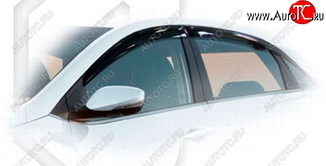 1 899 р. Дефлектора окон CA-Plastiс  Hyundai I30  2 GD (2011-2017) дорестайлинг универсал, рестайлинг универсал (Classic полупрозрачный, Без хром молдингов)  с доставкой в г. Воронеж