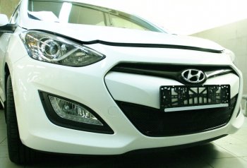 1 599 р. Сетка в воздухозаборник бампера Arbori (15 мм) Hyundai I30 2 GD дорестайлинг универсал (2011-2015) (Черная)  с доставкой в г. Воронеж. Увеличить фотографию 2