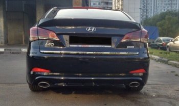 5 649 р. Юбка заднего бампера АВТОКРАТ Hyundai I40 1 VF рестайлинг седан (2015-2019) (Неокрашенная)  с доставкой в г. Воронеж. Увеличить фотографию 4