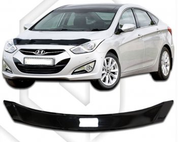 1 999 р. Дефлектор капота CA-Plastic  Hyundai I40  1 VF (2011-2019) дорестайлинг седан, дорестайлинг универсал, рестайлинг седан, рестайлинг универсал (Classic черный, Без надписи)  с доставкой в г. Воронеж. Увеличить фотографию 1