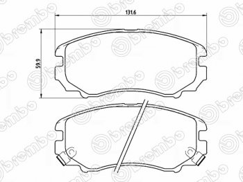 3 579 р. Комплект передних тормозных колодок BREMBO Hyundai IX35 LM дорестайлинг (2009-2013)  с доставкой в г. Воронеж. Увеличить фотографию 1