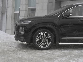 16 699 р. Защита переднего бампера (Ø63 мм, нержавейка) SLITKOFF Hyundai Santa Fe TM дорестайлинг (2018-2021)  с доставкой в г. Воронеж. Увеличить фотографию 3