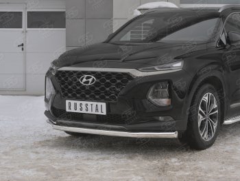 16 699 р. Защита переднего бампера (Ø63 мм, нержавейка) SLITKOFF Hyundai Santa Fe TM дорестайлинг (2018-2021)  с доставкой в г. Воронеж. Увеличить фотографию 4
