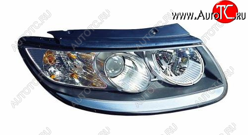 16 999 р. Левая передняя фара DEPO (+/-корректор, черная) Hyundai Santa Fe CM рестайлинг (2009-2012)  с доставкой в г. Воронеж