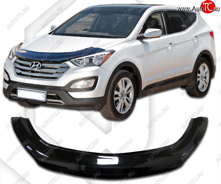 2 599 р. Дефлектор капота CA-Plastiс exclusive Hyundai Santa Fe DM дорестайлинг (2012-2016) (Classic черный, Без надписи) с доставкой в г. Воронеж Увеличить фотографию 1 2 599 р. Дефлектор капота CA-Plastiс exclusive Hyundai Santa Fe DM дорестайлинг (2012-2016) (Classic черный, Без надписи) с доставкой в г. Воронеж