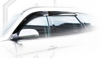 Дефлектора окон CA-Plastiс Hyundai Santa Fe DM дорестайлинг (2012-2016) (Classic полупрозрачный, Без хром.молдинга)