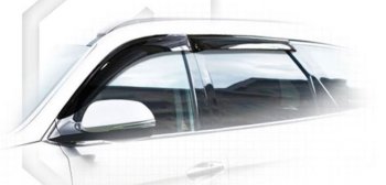 Дефлектора окон CA-Plastiс Hyundai Grand Santa Fe  1 DM (2013-2016) дорестайлинг (Classic полупрозрачный, Без хром.молдинга)