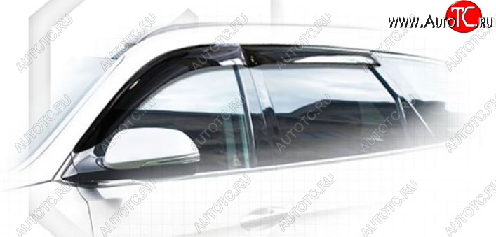 2 079 р. Дефлектора окон CA-Plastiс  Hyundai Grand Santa Fe  1 DM (2013-2016) дорестайлинг (Classic полупрозрачный, Без хром.молдинга)  с доставкой в г. Воронеж