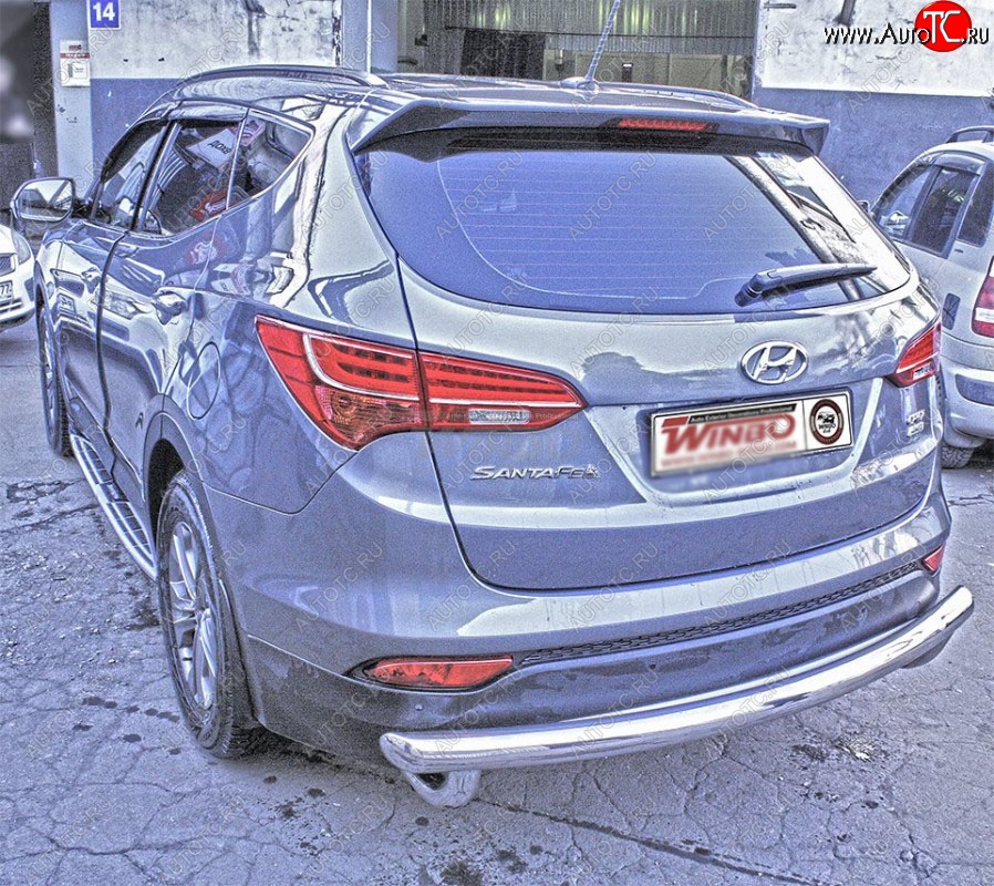 10 699 р. Защита заднего бампера WINBO (Ø60 мм, нержавейка)  Hyundai Santa Fe  DM (2012-2016) дорестайлинг  с доставкой в г. Воронеж