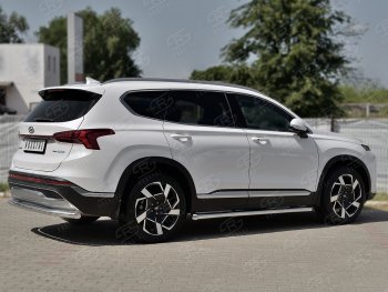 18 299 р. Защита заднего бампера (Ø63 мм секции, нержавейка) SLITKOFF  Hyundai Santa Fe  TM (2020-2022) рестайлинг  с доставкой в г. Воронеж. Увеличить фотографию 4