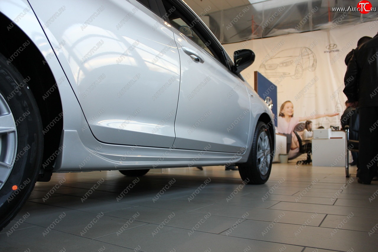 6 799 р. Пороги накладки Автократ Hyundai Solaris HCR седан рестайлинг (2020-2022) (Неокрашенные)  с доставкой в г. Воронеж