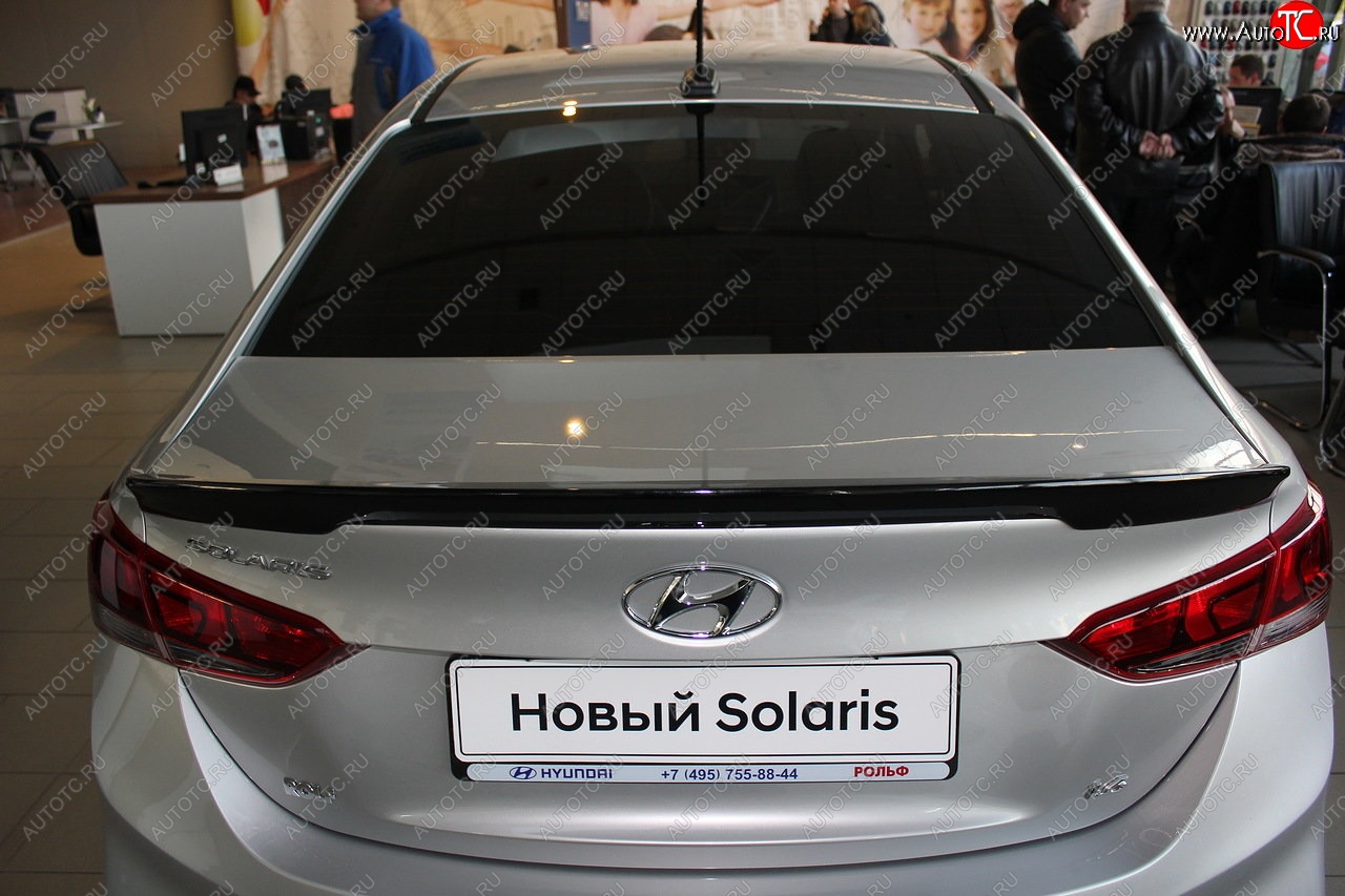 3 899 р. Спойлер на крышку багажника Автократ Hyundai Solaris HCR седан дорестайлинг (2017-2020) (Неокрашенный)  с доставкой в г. Воронеж