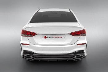 17 999 р. Задний бампер Quant  Hyundai Solaris  HCR (2017-2022) седан дорестайлинг, седан рестайлинг (Без отверстий под парктроник, Неокрашенный)  с доставкой в г. Воронеж. Увеличить фотографию 1