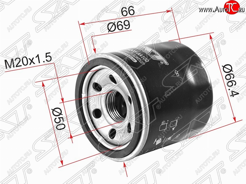 165 р. Фильтр масляный (1.4, 1.5, 2.0, 2.5) SAT (картридж) Subaru XV GP/G33 дорестайлинг (2012-2016)  с доставкой в г. Воронеж