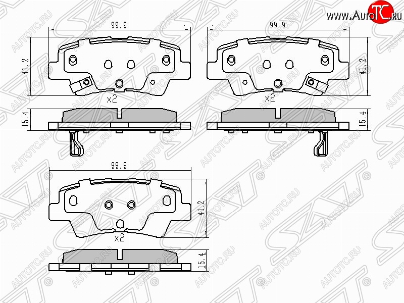 689 р. Колодки тормозные задние SAT  Hyundai Solaris  HCR (2017-2022), KIA Rio  4 FB (2016-2025)  с доставкой в г. Воронеж