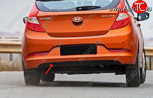 2 289 р. Диффузор заднего бампера MOBIS Hyundai Solaris RBr хэтчбэк рестайлинг (2014-2017)  с доставкой в г. Воронеж