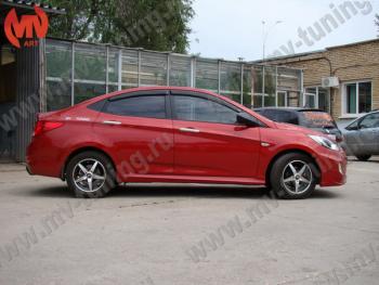 Пороги накладки ZEUS Hyundai Solaris RBr седан дорестайлинг (2010-2014)