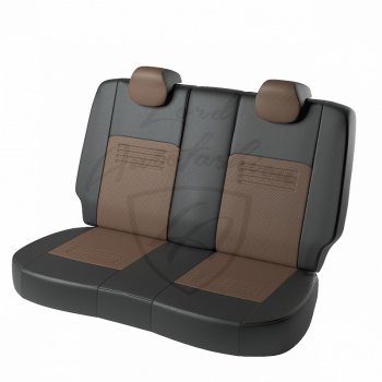 10 849 р. Чехлы для сидений Lord Autofashion Турин (экокожа)  Hyundai Solaris  RBr (2010-2017) хэтчбэк дорестайлинг, хэтчбэк рестайлинг (Чёрный, вставка коричневая)  с доставкой в г. Воронеж. Увеличить фотографию 2