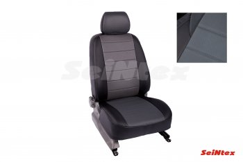 6 999 р. Чехлы для сидений Seintex (экокожа)  Hyundai Solaris  RBr (2010-2017) хэтчбэк дорестайлинг, хэтчбэк рестайлинг (Черный+серый)  с доставкой в г. Воронеж. Увеличить фотографию 1