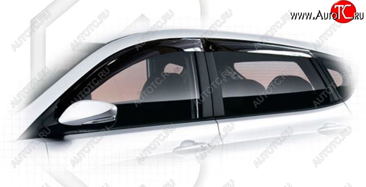 2 099 р. Дефлектора окон CA-Plastic Hyundai Solaris RBr хэтчбэк рестайлинг (2014-2017) (Classic полупрозрачный, Без хром.молдинга)  с доставкой в г. Воронеж