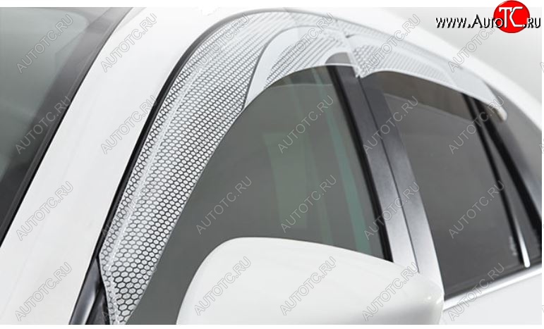 2 199 р. Дефлектора окон CA-Plastic  Hyundai Solaris  RBr (2014-2017) хэтчбэк рестайлинг (Серия Art графит, Без хром.молдинга)  с доставкой в г. Воронеж