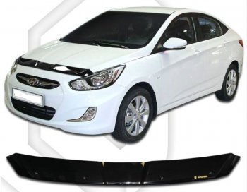 Дефлектор капота CA-Plastiс Hyundai Solaris RBr седан дорестайлинг (2010-2014)