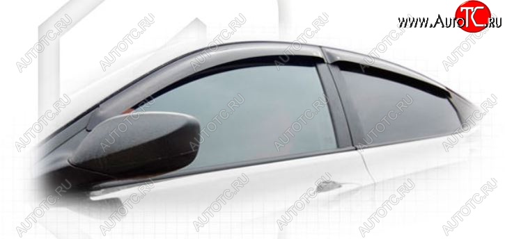 1 999 р. Дефлектора окон CA-Plastic Hyundai Solaris RBr седан дорестайлинг (2010-2014) (Classic полупрозрачный, Без хром.молдинга, Крепление только на скотч)  с доставкой в г. Воронеж
