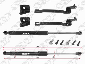 Упор капота SAT (газовый, 2 шт.) Hyundai Solaris RBr хэтчбэк дорестайлинг (2010-2014)