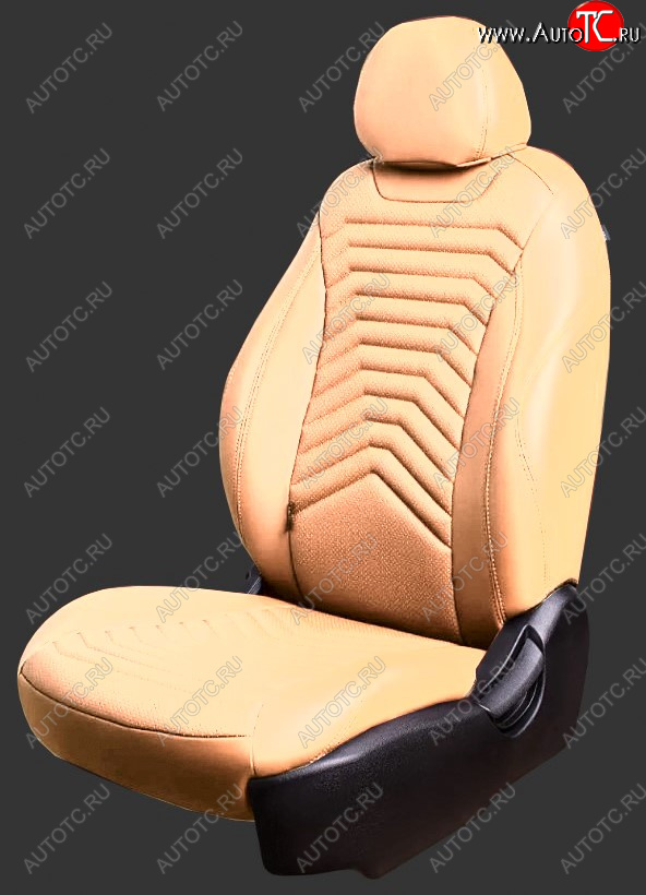 25 899 р. Чехлы для сидений Lord Autofashion Байрон ПРЕЗИДЕНТ (экокожа, спинка 60/40, 2 Г-образных подголовника)  Hyundai Solaris  RBr (2010-2017) седан дорестайлинг, седан рестайлинг (Бежевый, вставка бежевая, строчка бежевая)  с доставкой в г. Воронеж