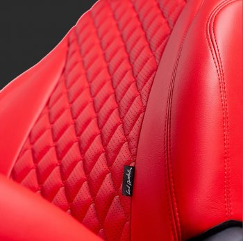 14 999 р. Чехлы для сидений Lord Autofashion Байрон (экокожа, спинка 60/40, 2 Г-образных подголовника)  Hyundai Solaris  RBr (2010-2017) седан дорестайлинг, седан рестайлинг (Красный, вставка красная, строчка красная)  с доставкой в г. Воронеж. Увеличить фотографию 2