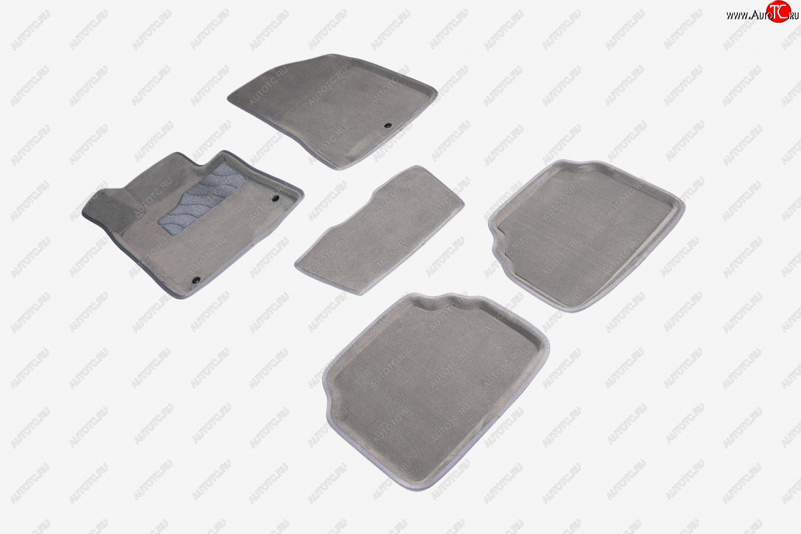 7 649 р. Коврики в салон SEINTEX 3D ВОРС (комплект) Hyundai Sonata DN8 (2019-2022) (Цвет: серый)  с доставкой в г. Воронеж