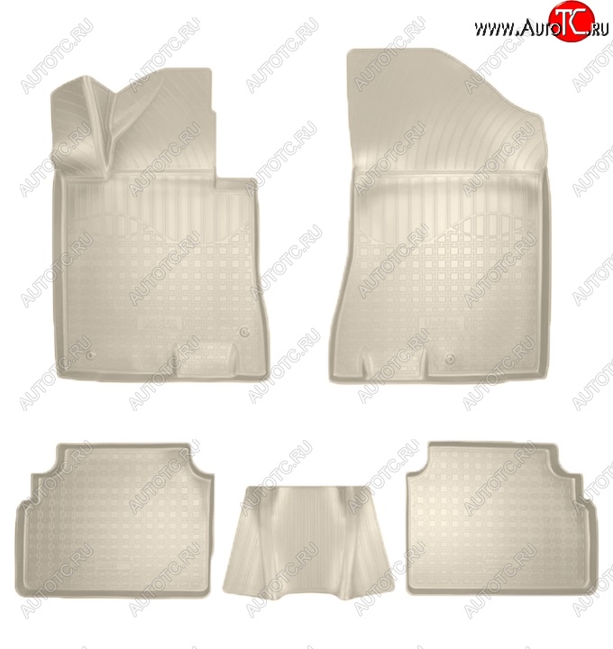 3 199 р. Коврики салонные Noplast (3D)  Hyundai Sonata  DN8 (2019-2022) (Бежевые)  с доставкой в г. Воронеж