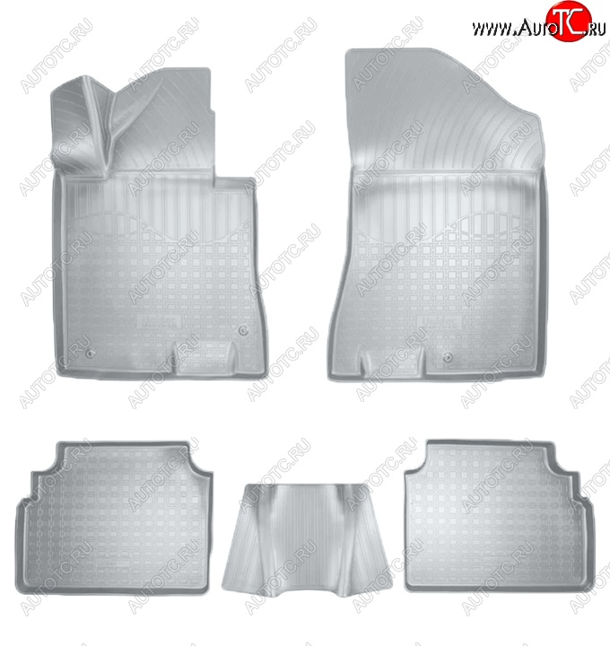 3 199 р. Коврики салонные Noplast (3D)  Hyundai Sonata  DN8 (2019-2022) (Серые)  с доставкой в г. Воронеж